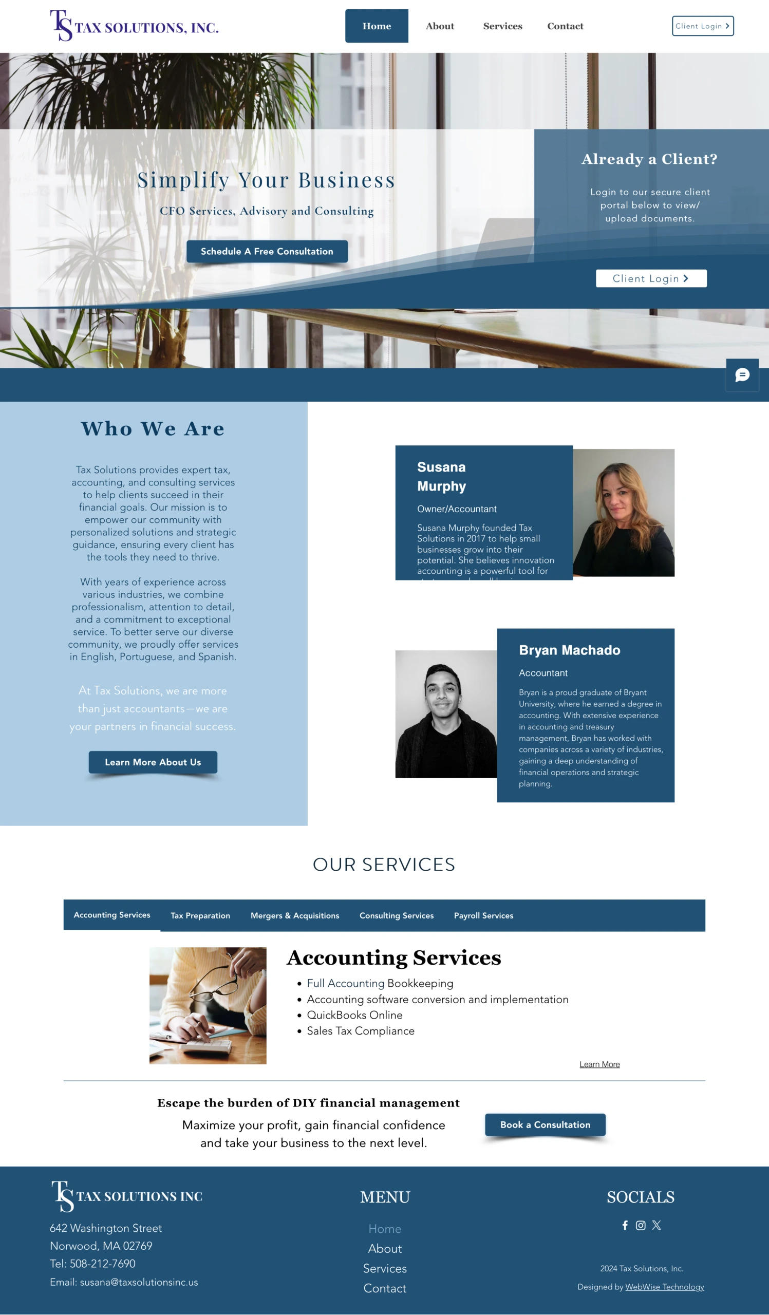 Tax Solutions Inc. website